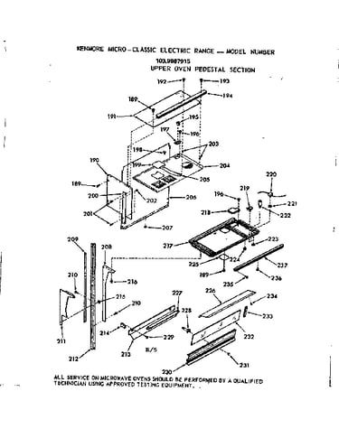 Upper oven pedestal section