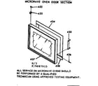 Kenmore 1039887915 microwave oven door section diagram