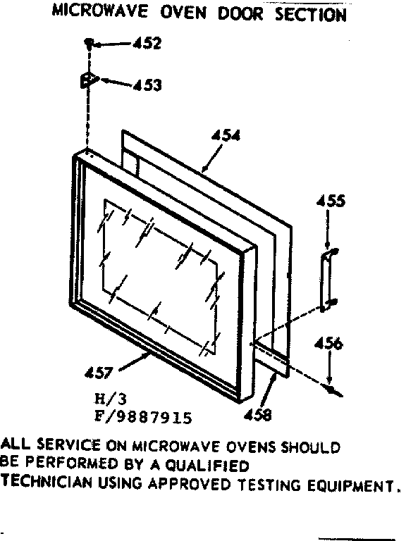 Microwave oven door section