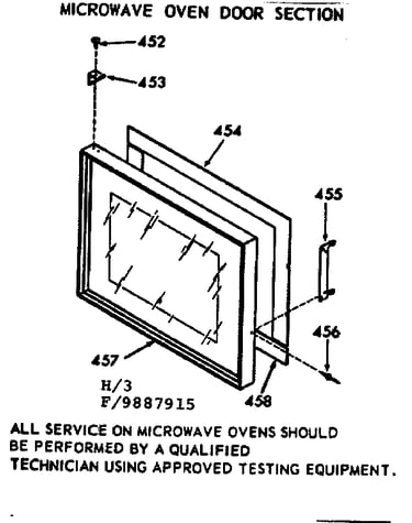 Microwave oven door section