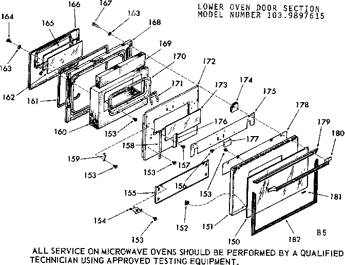 Lower oven door section