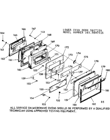 Lower oven door section