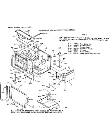 Microwave oven section