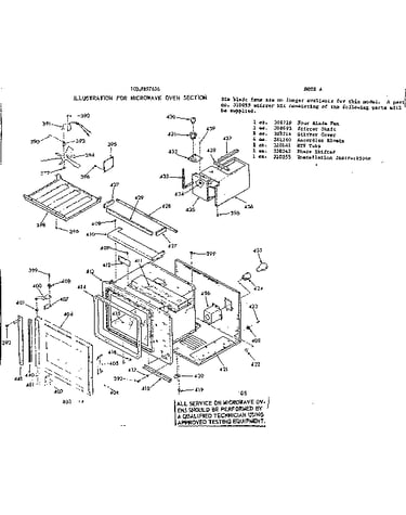 Microwave oven section