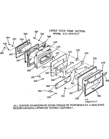 Lower oven door section