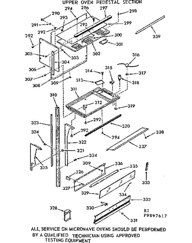Upper oven pedestal section