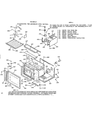 Microwave oven section