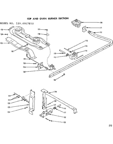 Oven burner section