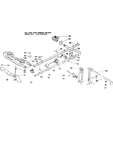 Top and oven burner section