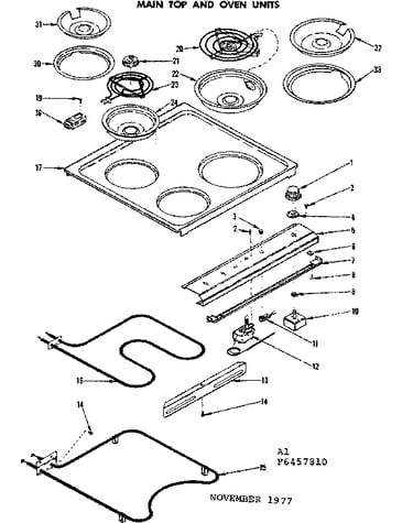 Main top and oven units section
