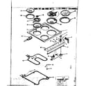 Kenmore 1196468111 main top and oven units diagram