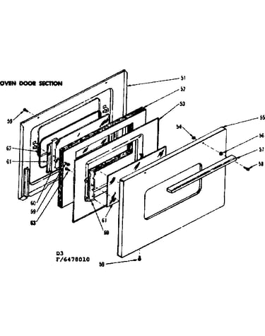 Oven door section