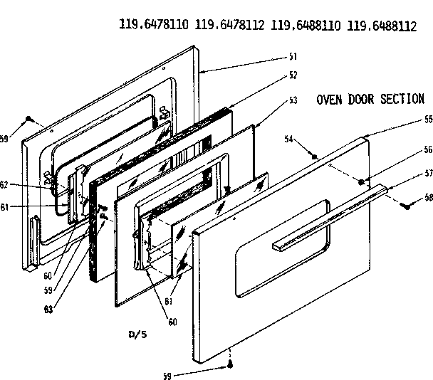 Oven door section