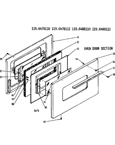 Oven door section