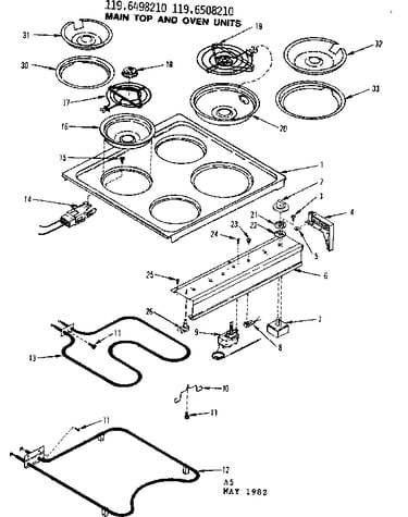 Main top and oven units