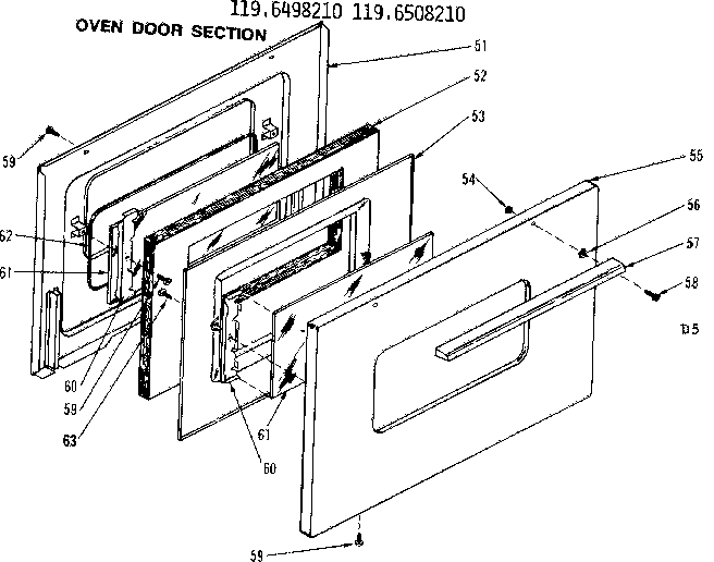 Oven door section