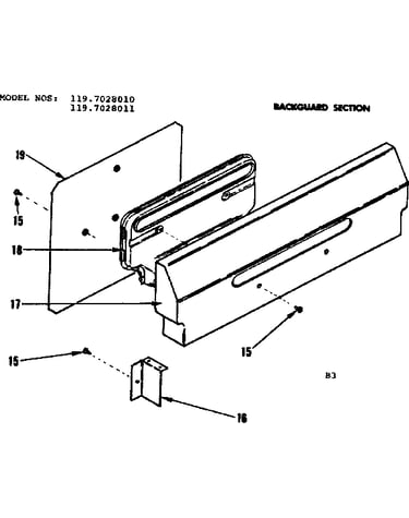 Backguard section