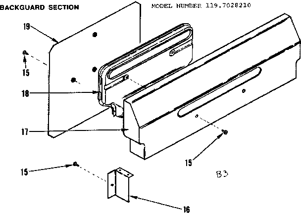 Backguard section