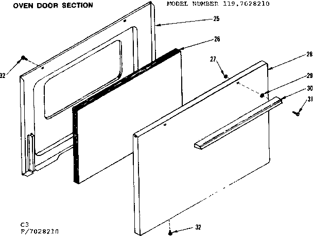 Oven door section