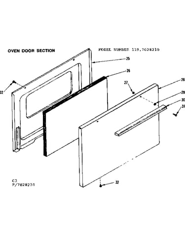 Oven door section