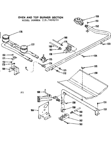 Oven and top burner section