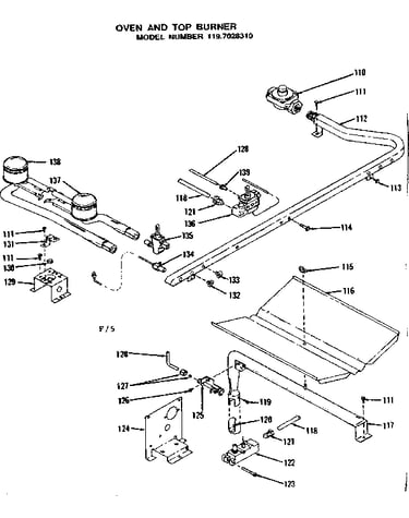 Oven and top burner parts