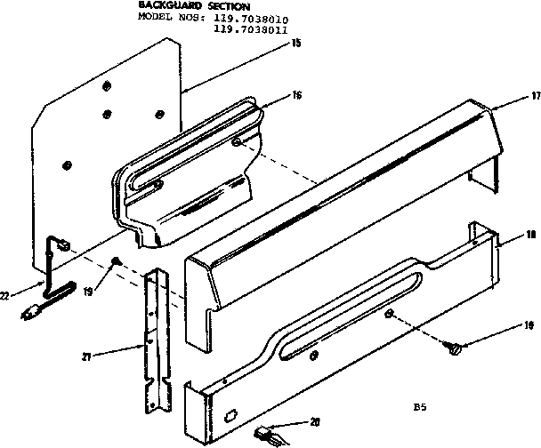 Backguard section