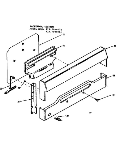 Backguard section