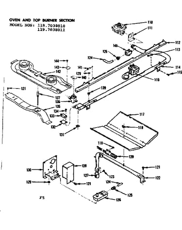 Oven and top burner section