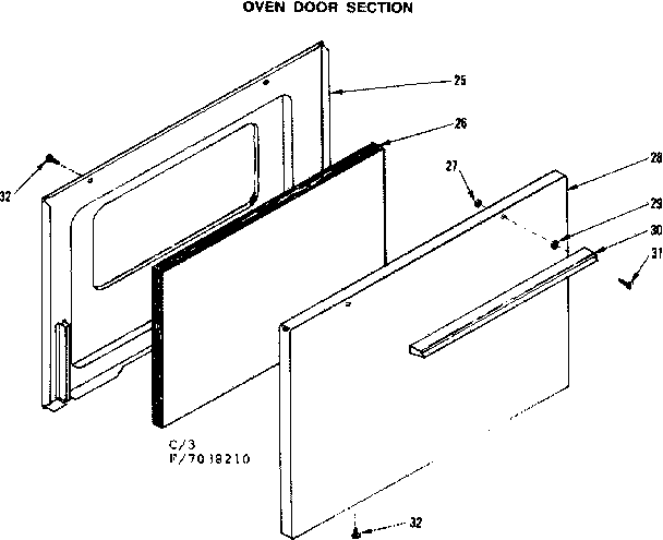 Oven door section