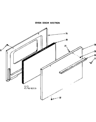 Oven door section