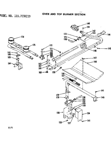 Oven and top burner section