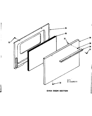Oven door section