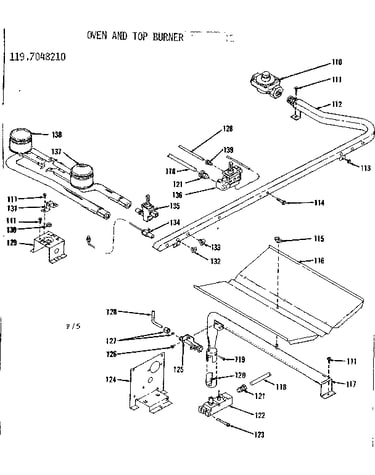 Oven and top burner parts
