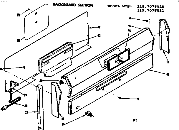 Backguard section