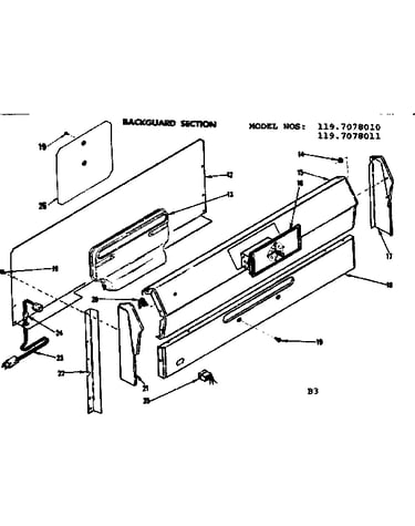 Backguard section