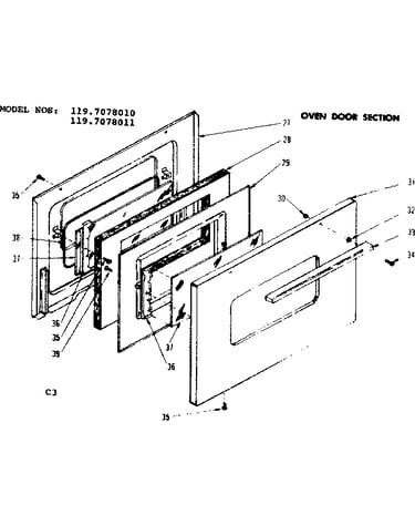 Oven door section