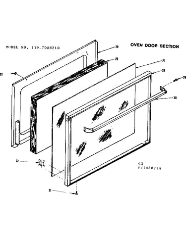 Oven door section