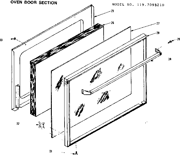 Oven door section