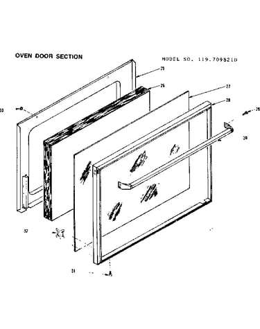Oven door section