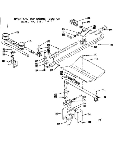 Oven and top burner section