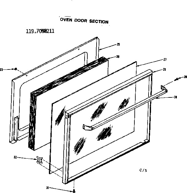 Oven door section