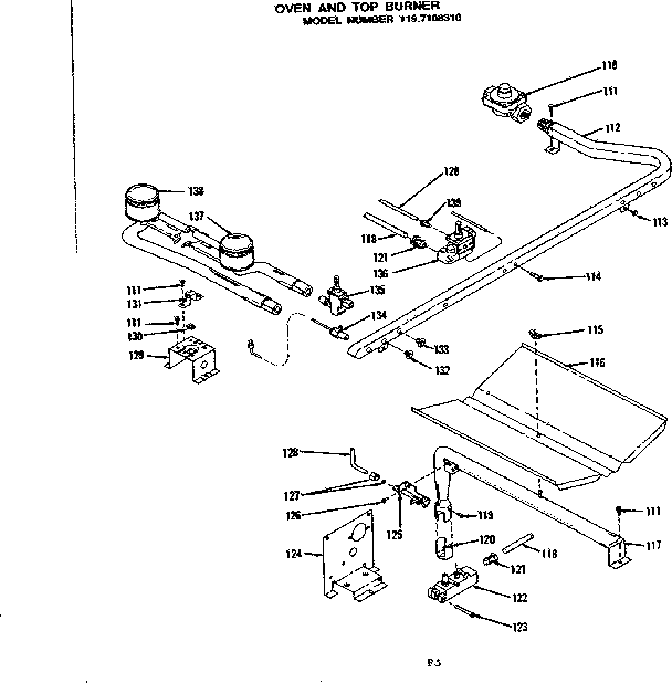 Oven and top burner parts
