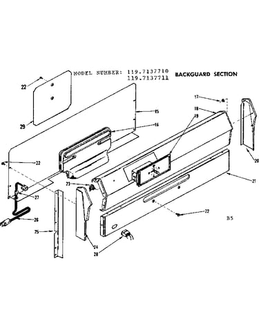 Backguard section