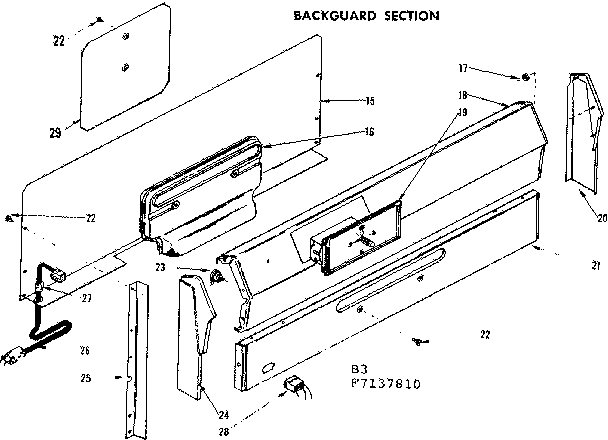 Backguard section