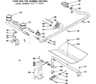 Kenmore 1197178210 oven and top burner section diagram