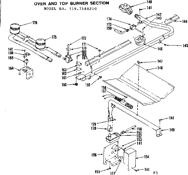 Oven and top burner section