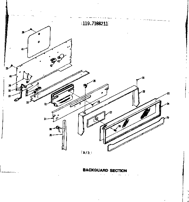 Backguard section
