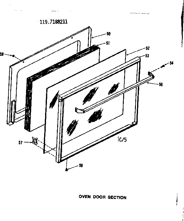 Oven door section