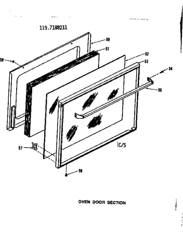 Oven door section